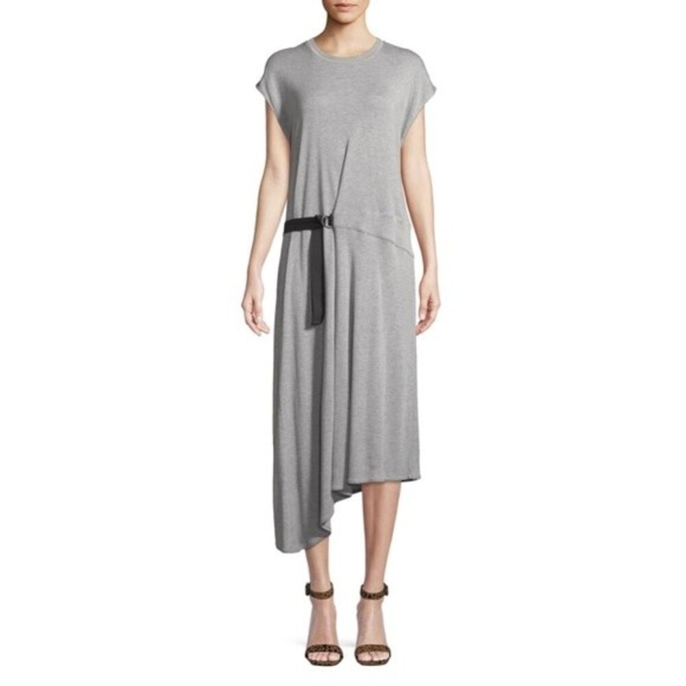 Rag & Bone Ophelia Midi Tee Dress Heather Gray Asymmetrical Hem Women’s Size XS